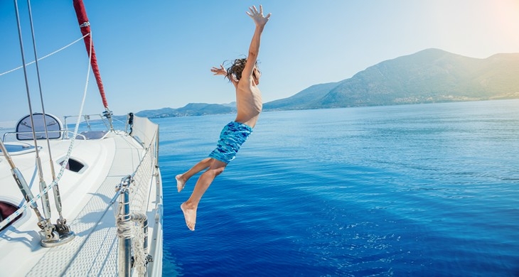 Jumping From a Sailing Yacht